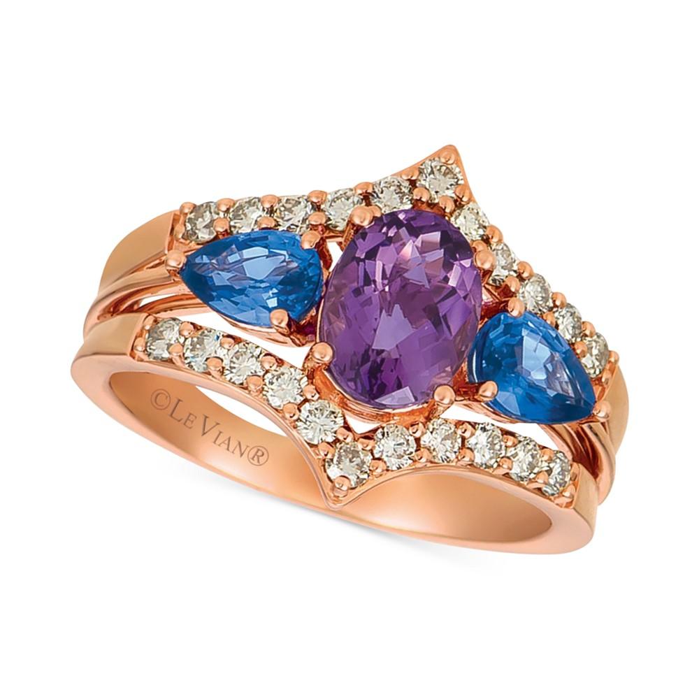 Le Vian Grape Amethyst (1-1/8 ct. t.w.), Blueberry Sapphire (1 ct. t.w.) & Nude Diamond (1/2 ct. t.w.) Ring in 14k Rose Gold