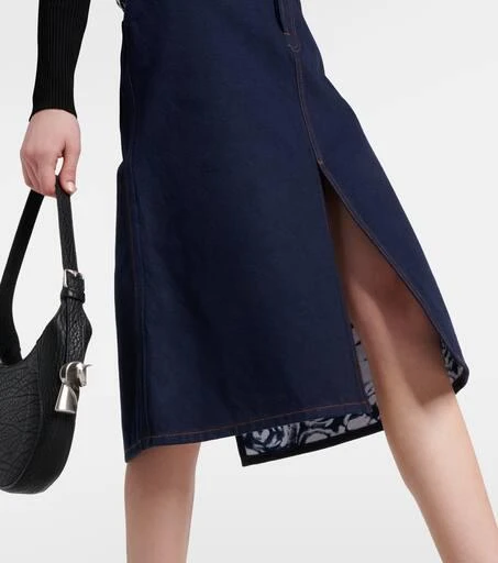 Burberry High-rise denim midi skirt 5