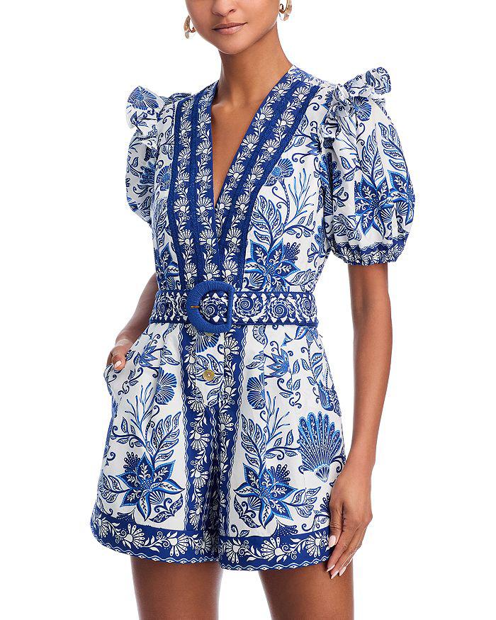 Farm Rio Bloom Garden cotton romper - Jumpsuits - BeyondStyle