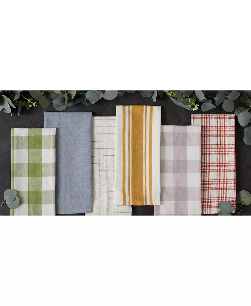 Design Imports Everyday Basic Kitchen Collection Large Woven Cotton Dishtowel/Tea Towel Set, 18x28", Honey Gold, 5 Count