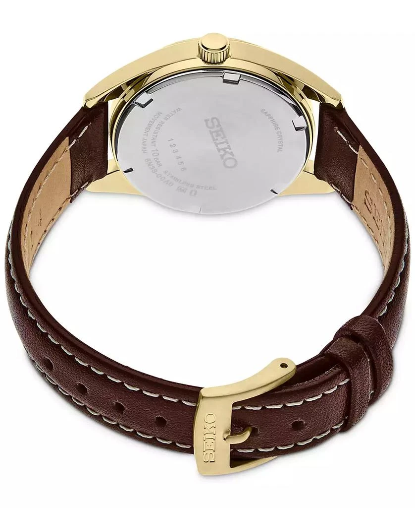 Seiko Women's Essentials Brown Leather Strap Watch 30mm 3