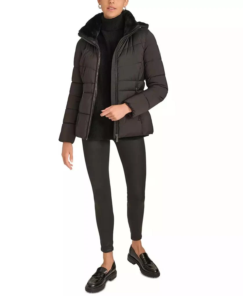 Calvin Klein Women's Faux-Fur-Lined Hooded Puffer Coat 7