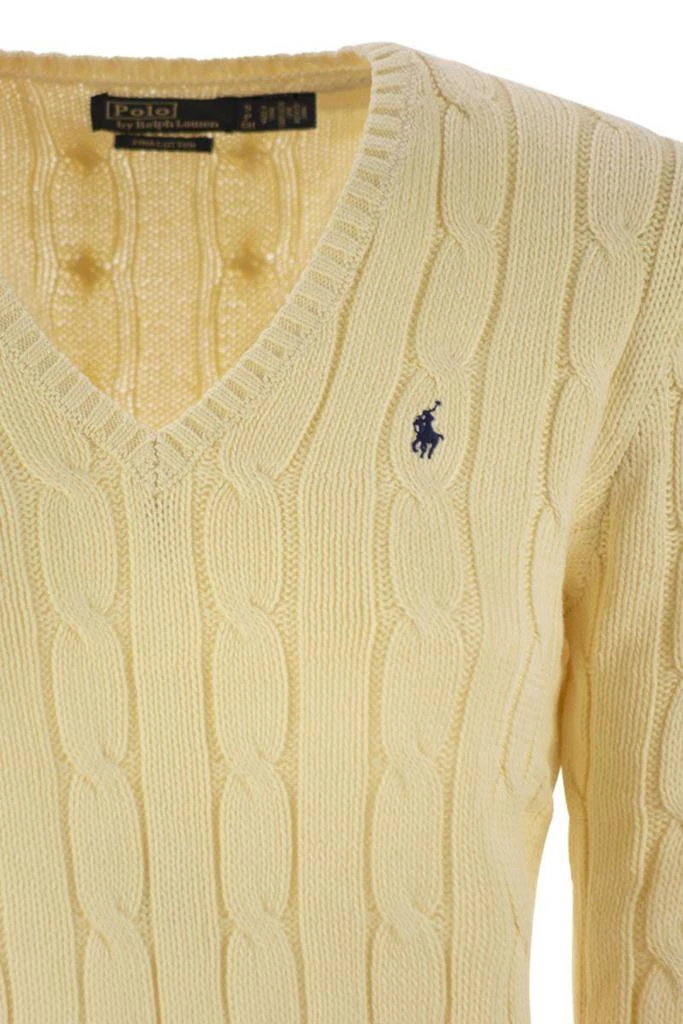 Ralph Lauren Polo Ralph Lauren Plaited Cotton V-Neck Sweater 4
