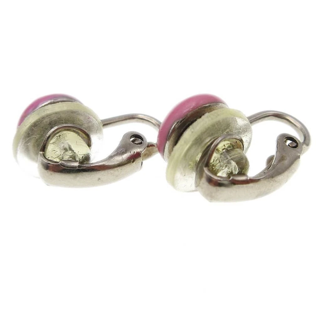 Chanel Cc Round Clip-On Earrings Enamel With Metal Plastic Earrings Jewelry (Pre-Owned) 2