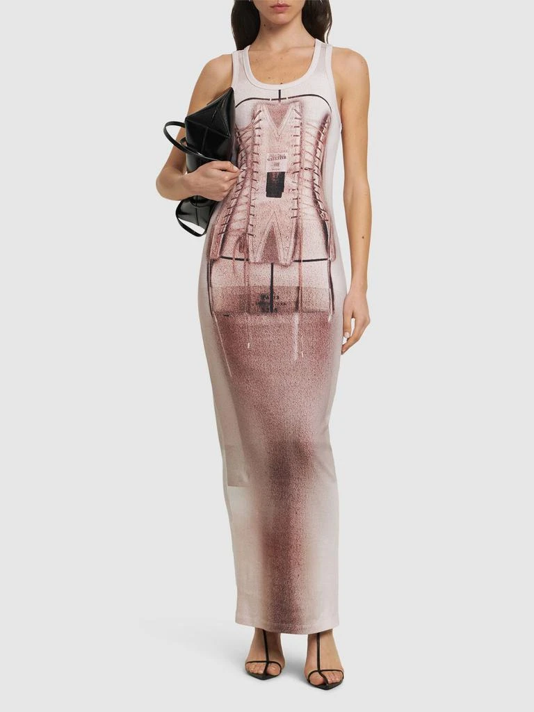 Jean Paul Gaultier Printed Stretch Cotton Long Dress 1