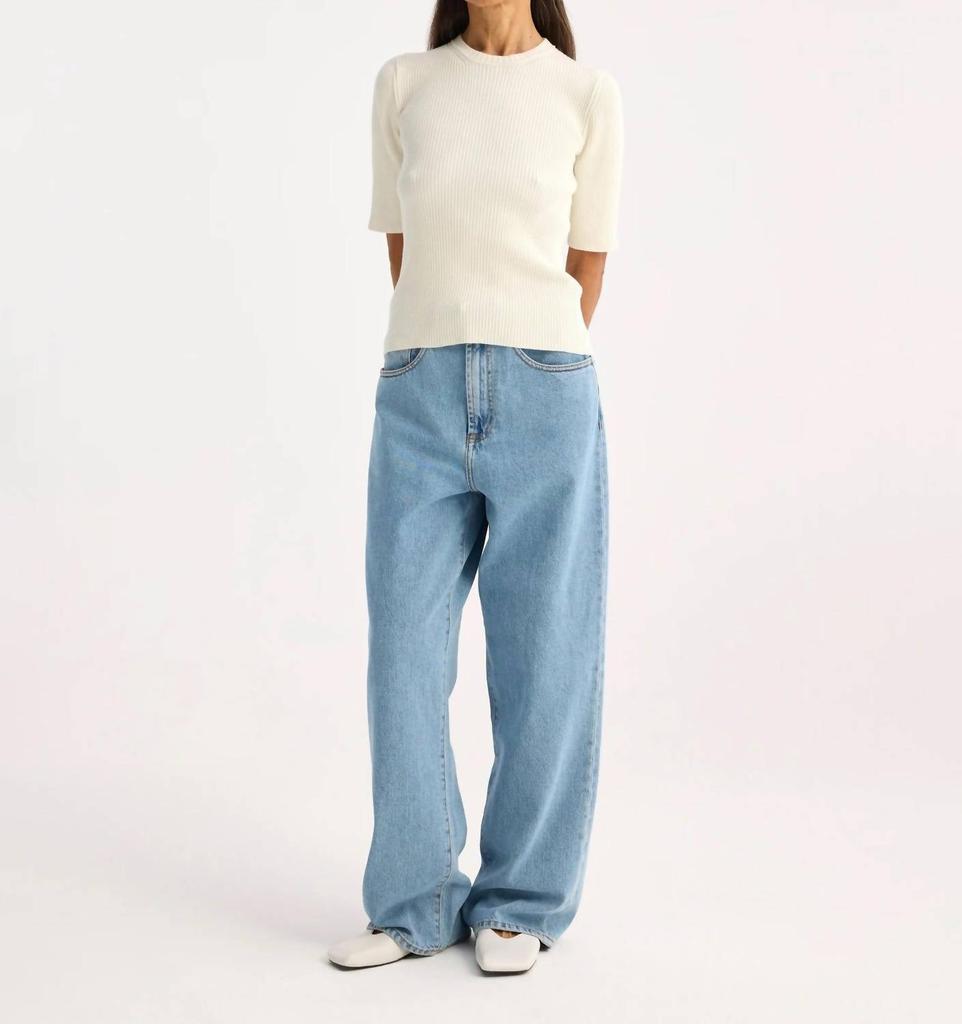 Rohe Rohe - Ribbed Knit Round Neck Short Sleeve Top