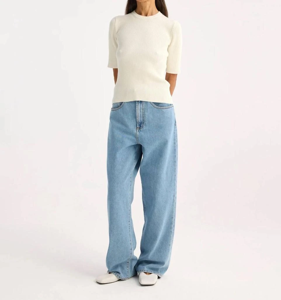 Rohe Rohe - Ribbed Knit Round Neck Short Sleeve Top 1