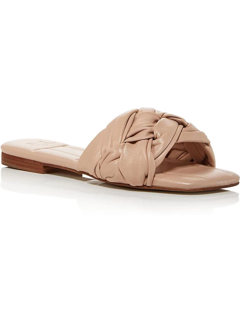 Marc Fisher Miyuki Womens Leather Square Toe Slide Sandals 4