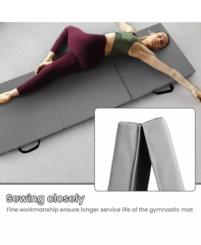 BalanceFrom Fitness GoGym 6 'x 2' x 1.5" Folding 3 Panel Exercise Gym Mat, Gray 6