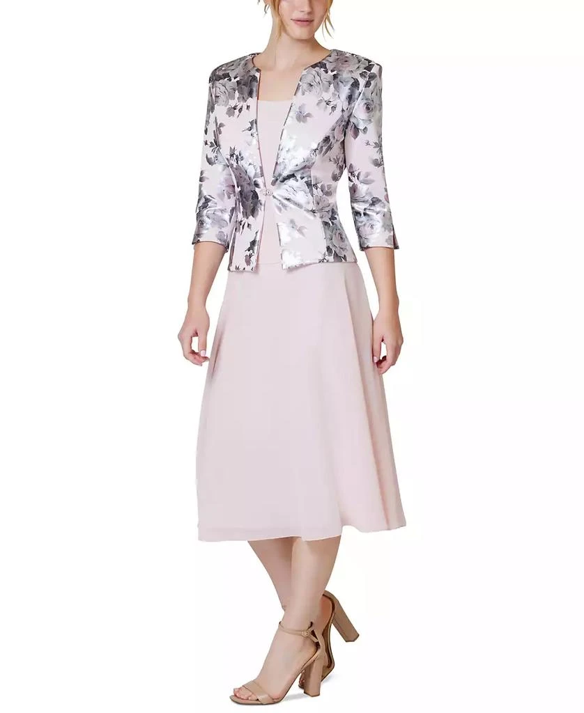 Jessica Howard Petite 2-Pc. Printed Jacket & Midi Dress Set 3