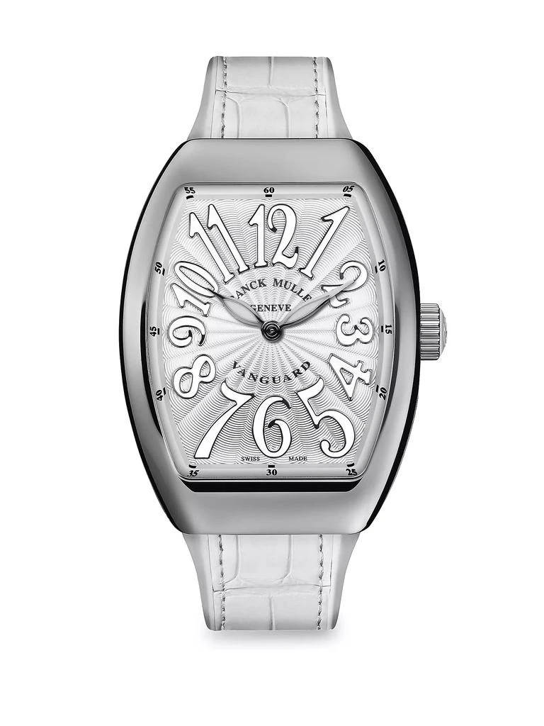 Franck Muller Lady Vanguard Stainless Steel &amp; Croc-Embossed Leather Strap Watch 1