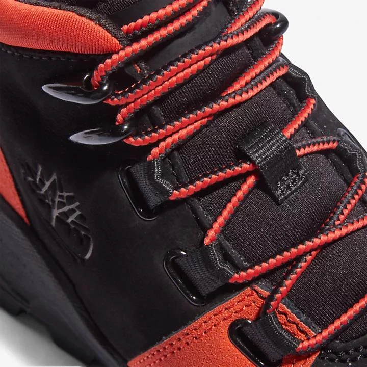 Timberland Brooklyn Lace-Up Trainer for Junior in Black/Orange 6