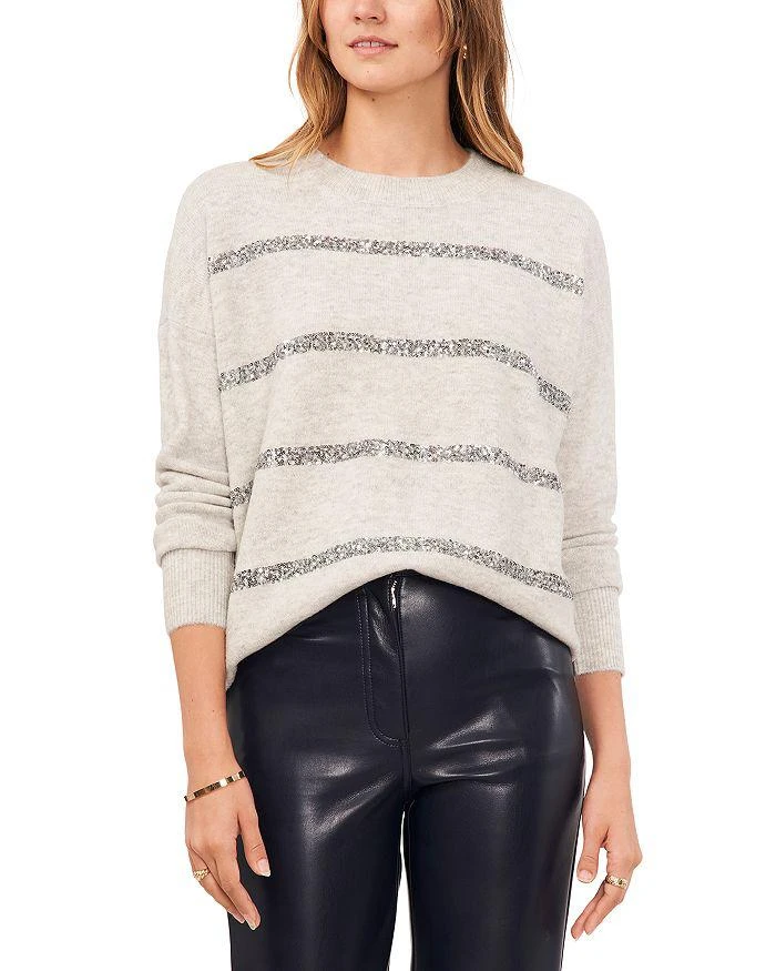 Vince Camuto Sequin Stripe Rib Knit Sweater 1