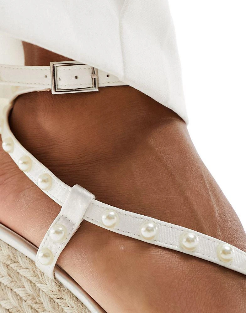 Be Mine Be Mine Bridal Bryony espadrille wedge heeled sandals in ivory satin 2