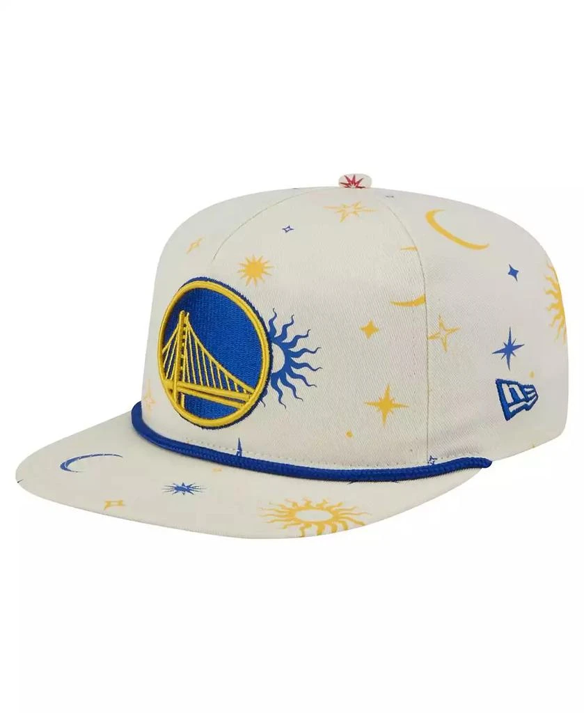 New Era Men's Cream Golden State Warriors Lunar Golfer Snapback Hat 1