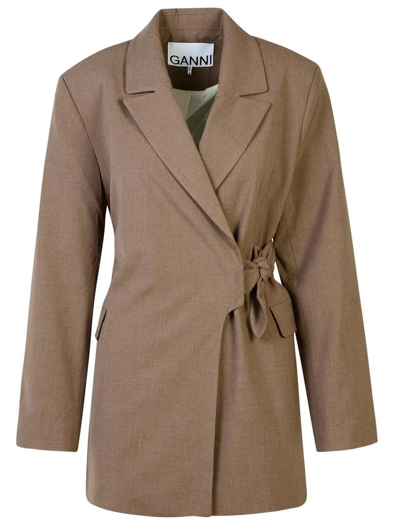 Ganni Ganni V-Neck Wrap Blazer 1