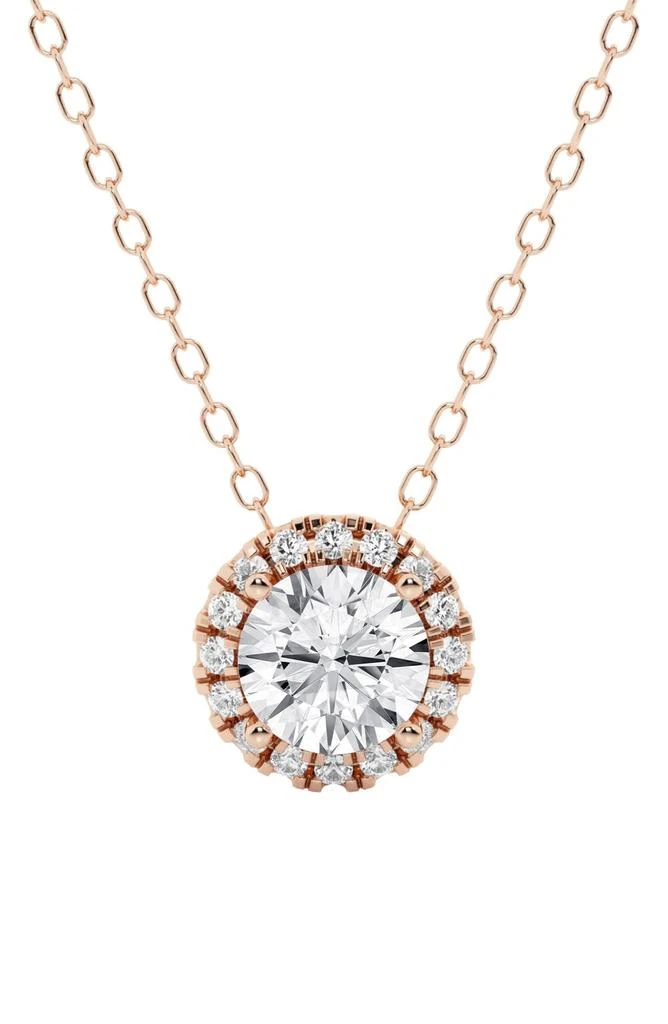 Badgley Mischka 14K Gold Round Cut Lab-Created Diamond Halo Pendant Necklace - 0.33ct 3