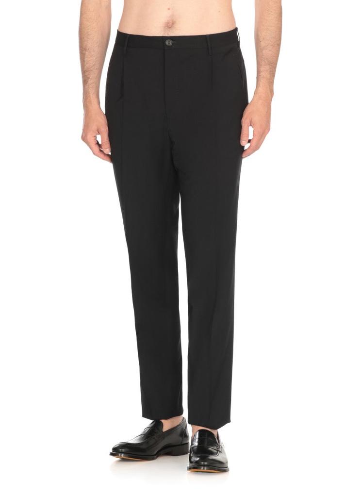 Incotex Ivory Dark Blue Virgin Wool Trousers
