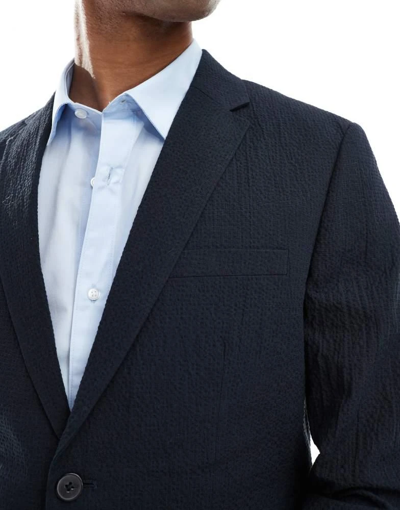 Jack & Jones Jack & Jones Premium seersucker suit jacket in navy 2