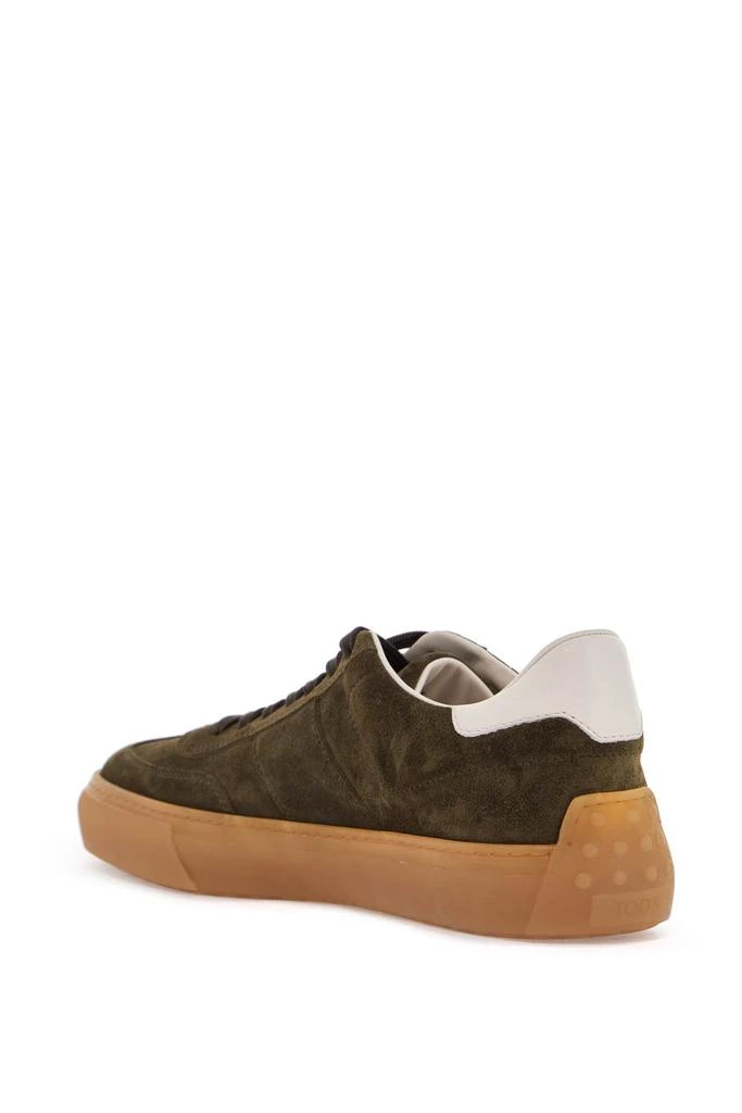 Tod's olive green suede lace-up shoes with non-slip sole 3