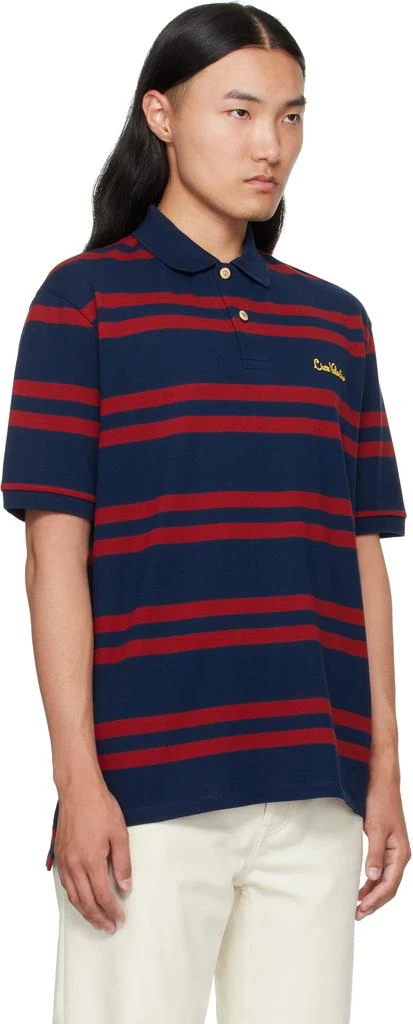 Valentino Red 
Navy 
Chez Valentino
 Embroidery Cotton Piqué Polo 2