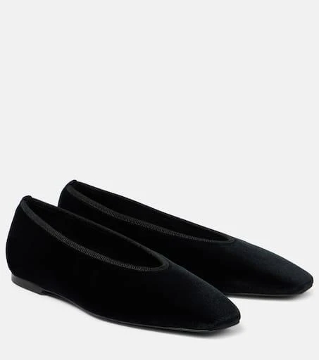 Totême Minimalist velvet ballet flats 1