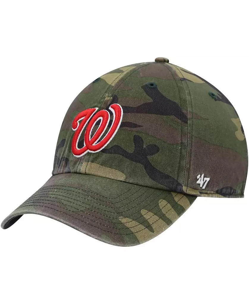 47 Brand Men's Camo Washington Nationals Team Clean Up Adjustable Hat 1