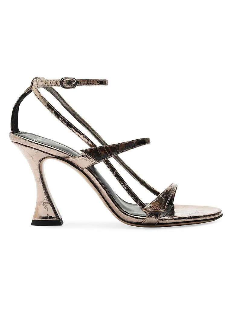 Alexandre Birman Tita 85MM Metallic Leather Cage Sandals 1