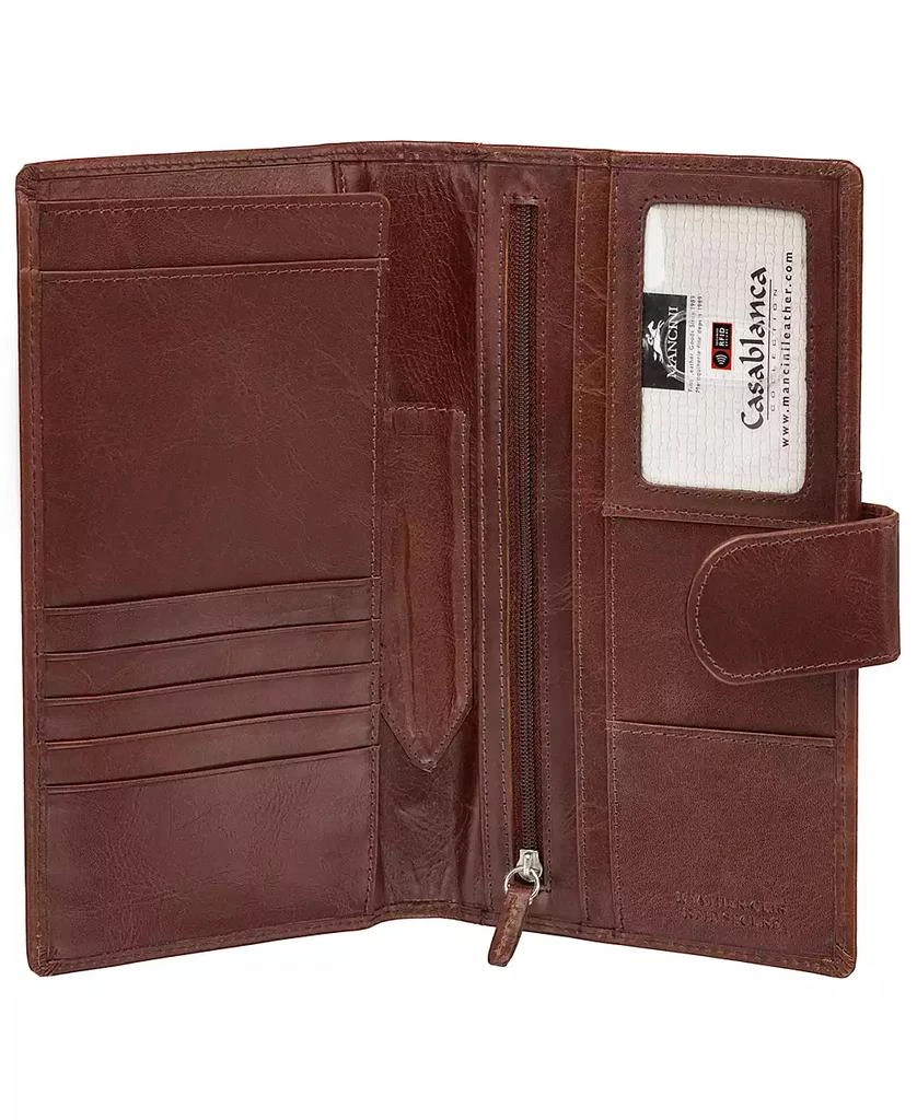 Mancini Leather Goods Men's Casablanca Collection Classic Passport Holder and Travel Organizer 4