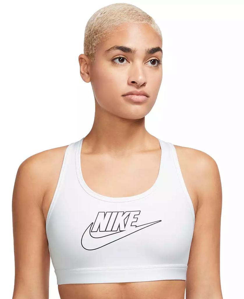 NIKE Women's Swoosh Logo Medium-Support Padded Sport Bra