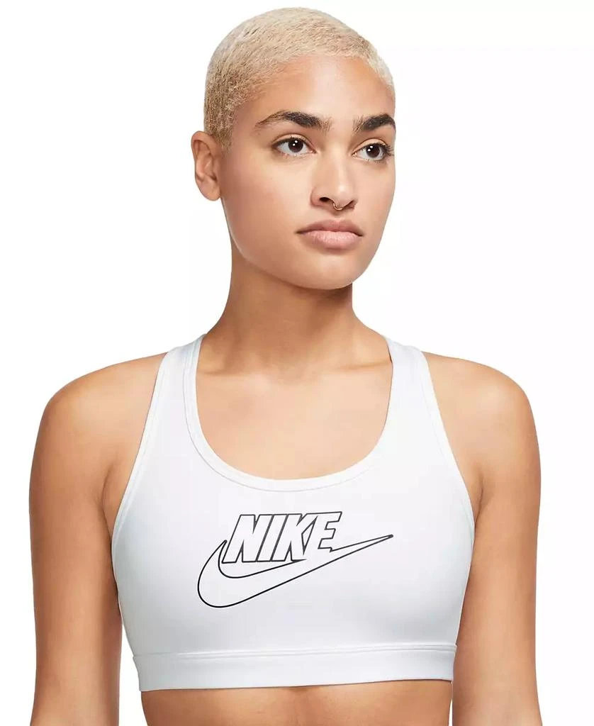 NIKE Women's Swoosh Logo Medium-Support Padded Sport Bra 1
