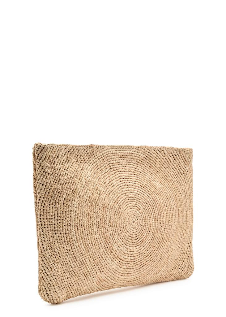Stella McCartney Logo embroidered raffia pouch