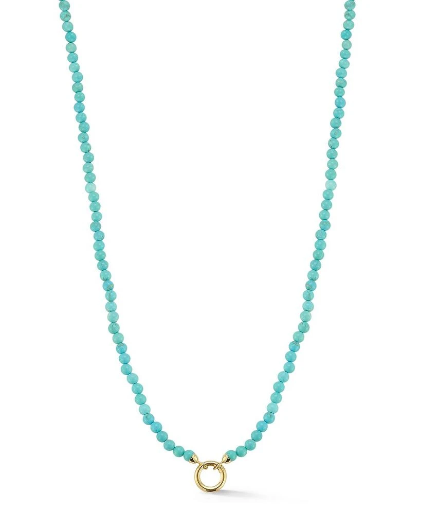 Moon & Meadow 14 Yellow Gold Turquoise Beaded Clip Bale Pendant Necklace, 17" 1