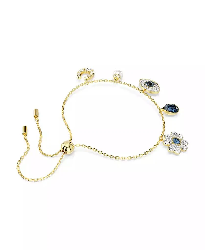 Swarovski Clover, Evil Eye and Horseshoe, Blue, Gold-Tone Plated Symbolica Bracelet 4