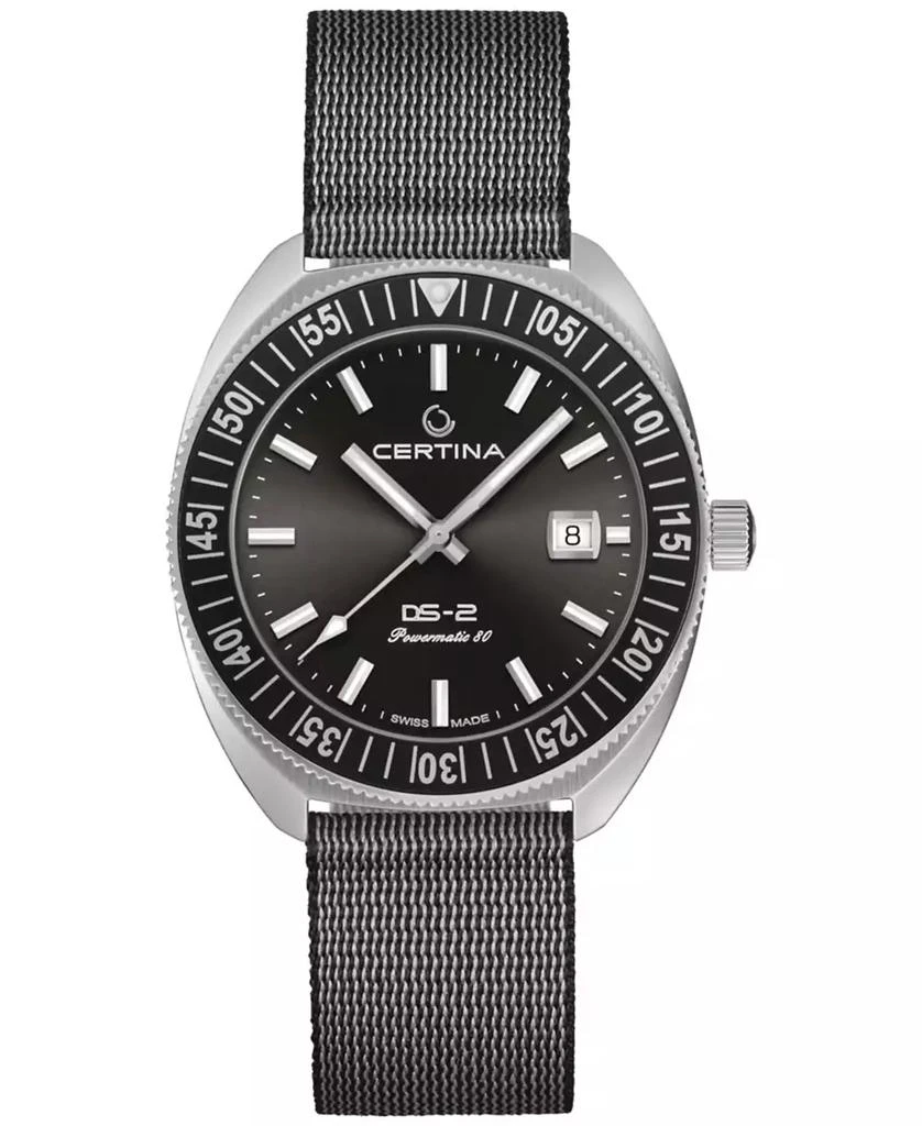 Certina Men's Swiss Automatic DS-2 Stainless Steel Bracelet & Gray Synthetic Strap Watch 41mm Gift Set 5