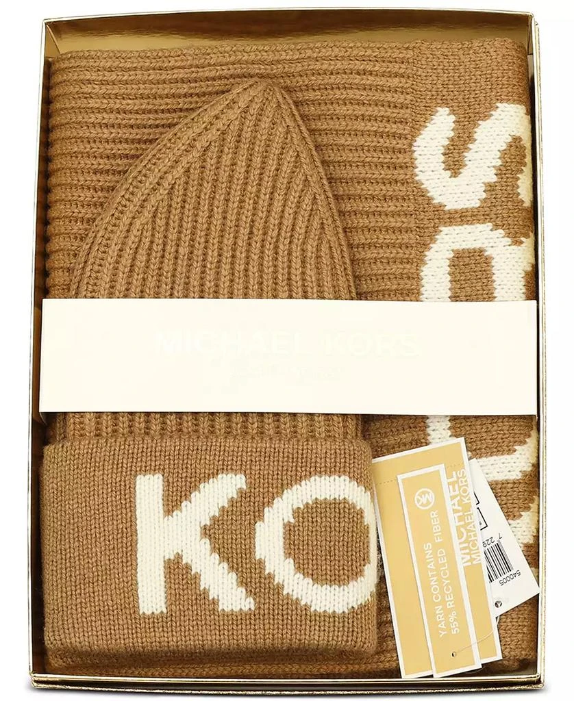 Michael Kors Women's Fisherman's Rib Beanie and Scarf Boxed Gift Set 1