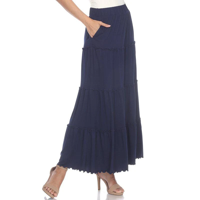 White Mark Tiered Maxi Skirt 2