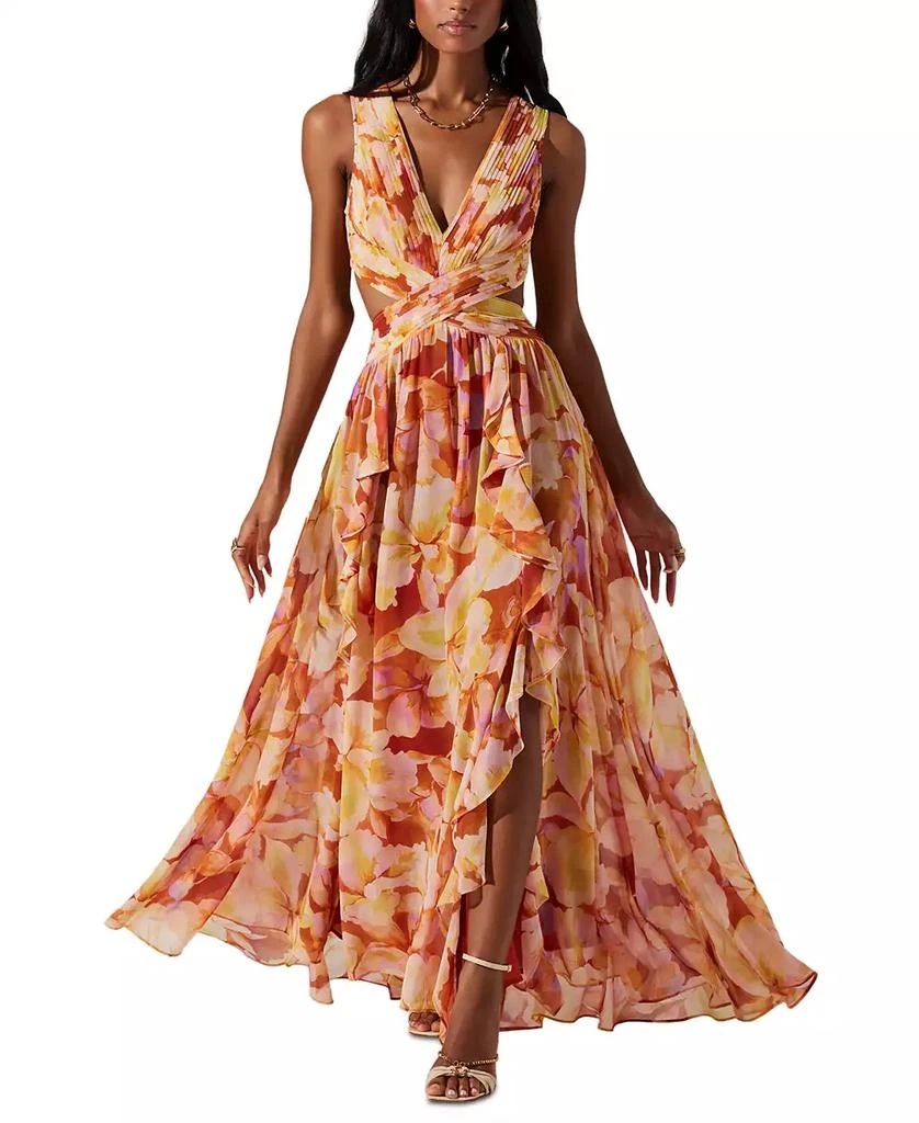 ASTR Women's Noya Floral Cut-Out Lace-Back Maxi Dress 3
