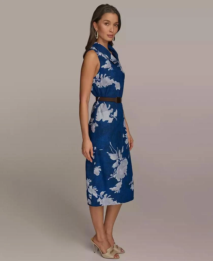Donna Karan Women's Missy Cowl Neck Belted Sheath Dress 3