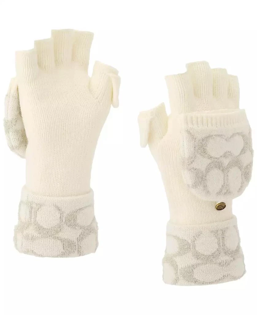 COACH Signature C Metallic Knit Pop Top Gloves 3