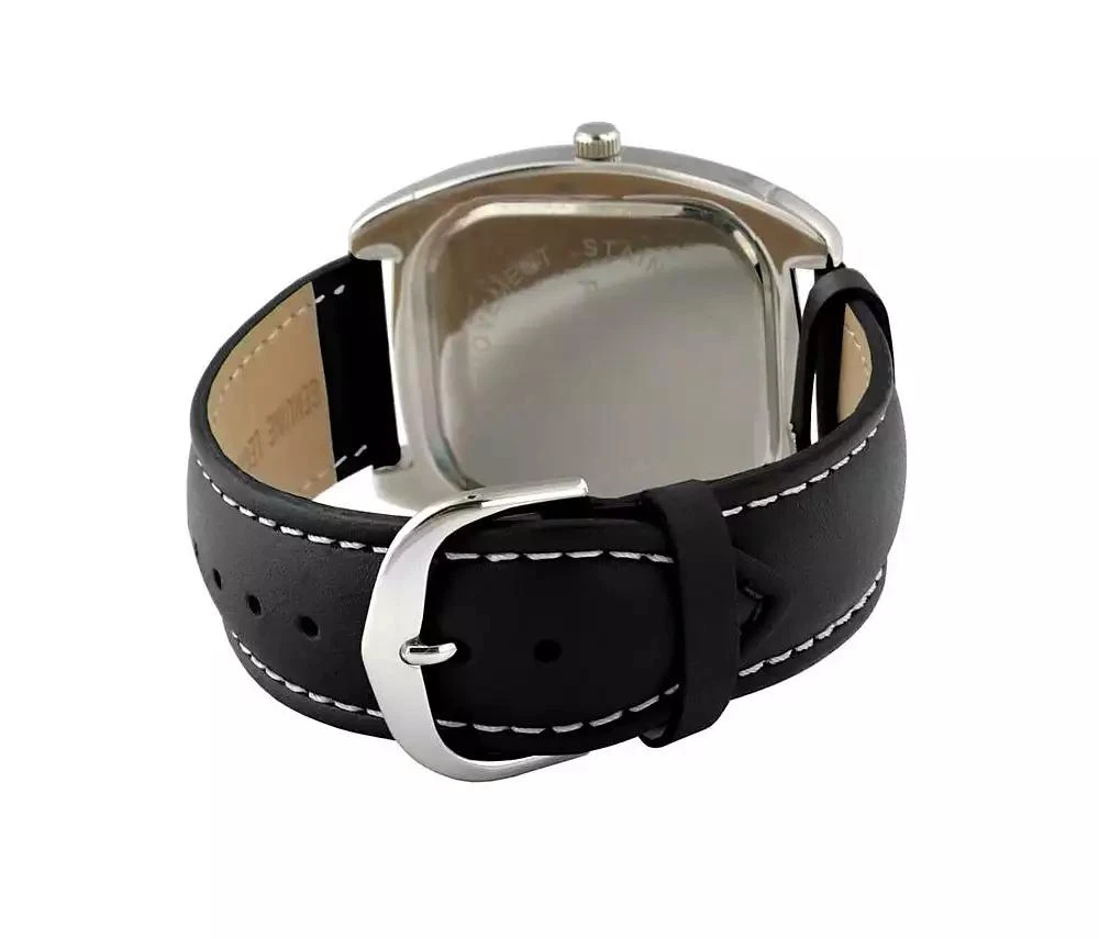 Peugeot Women's Black Boyfriend Watch 40mm Crystal Bezel Leather Strap 2