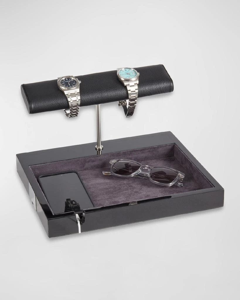 Bey-Berk Men's Jewelry Stand with Wireless Charger 2