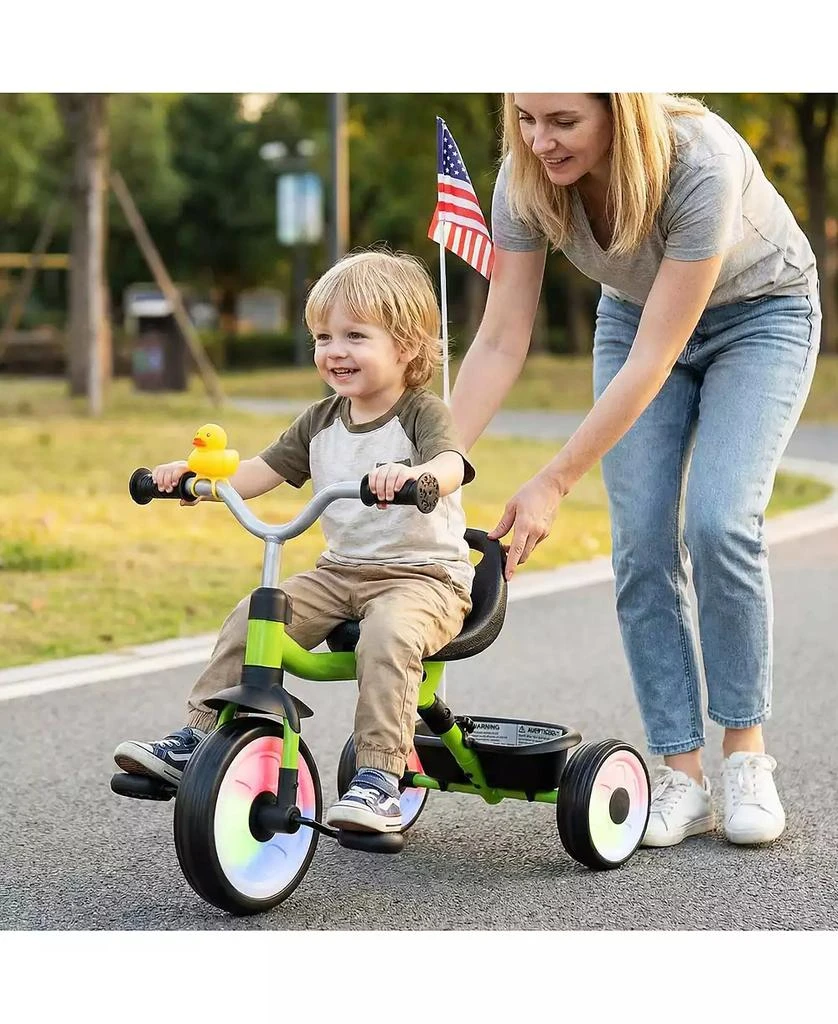 Mecale Toddler Tricycle with 3-Position Seat and Storage Basket for Kids 3