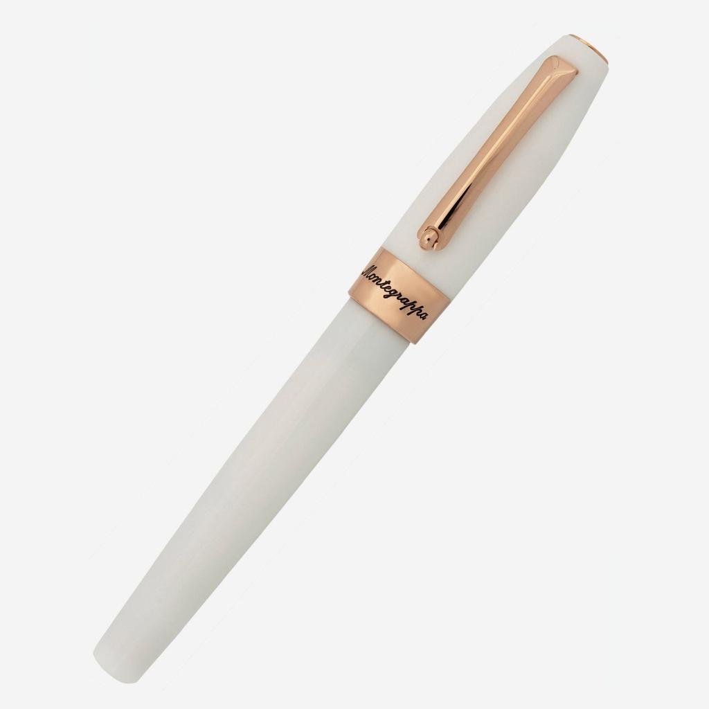 Montegrappa Montegrappa Fortuna White with Rose Trim Rollerball Pen ISFORRRH