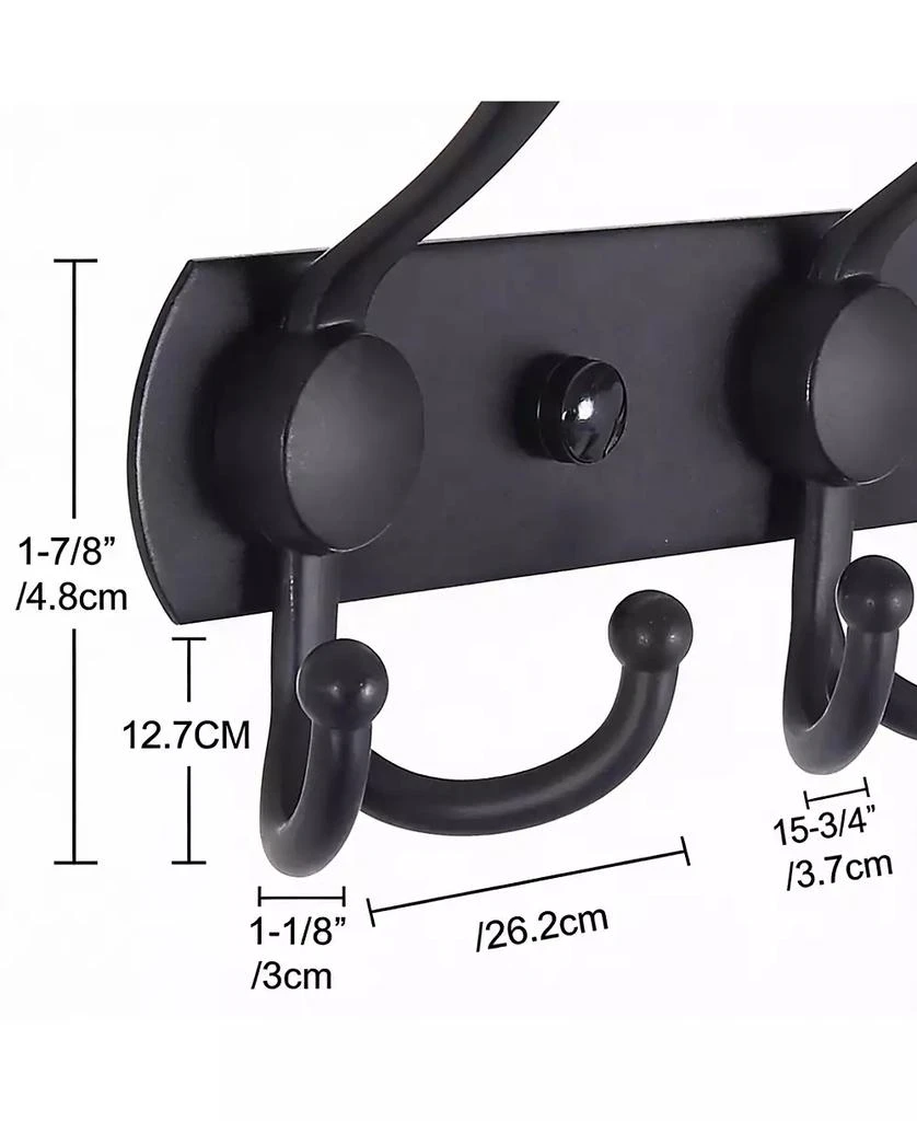 YIGII Heavy Duty Stainless Steel 5-Tri Hook Wall Rack for Coats, Hats, Towels, Purse, Scarfs, Robes 2