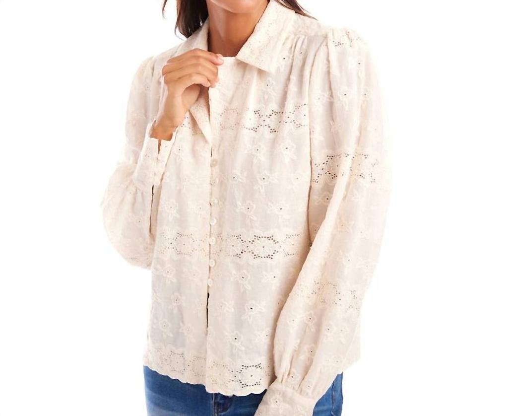 Karen Kane Karen Kane - Long Sleeve Embroidered Blouse
