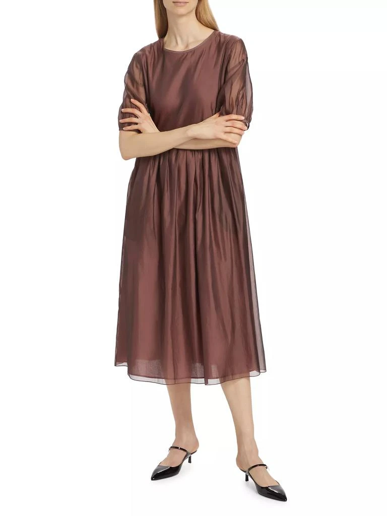 Max Mara Fatoso Silk-Blend A-Line Midi-Dress 3