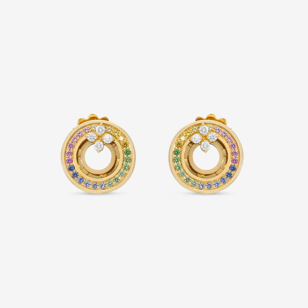 Roberto Coin Roberto Coin Love in Verona 18K Rose Gold Diamond & Rainbow Gemstone Stud Earrings 8883116AXERX