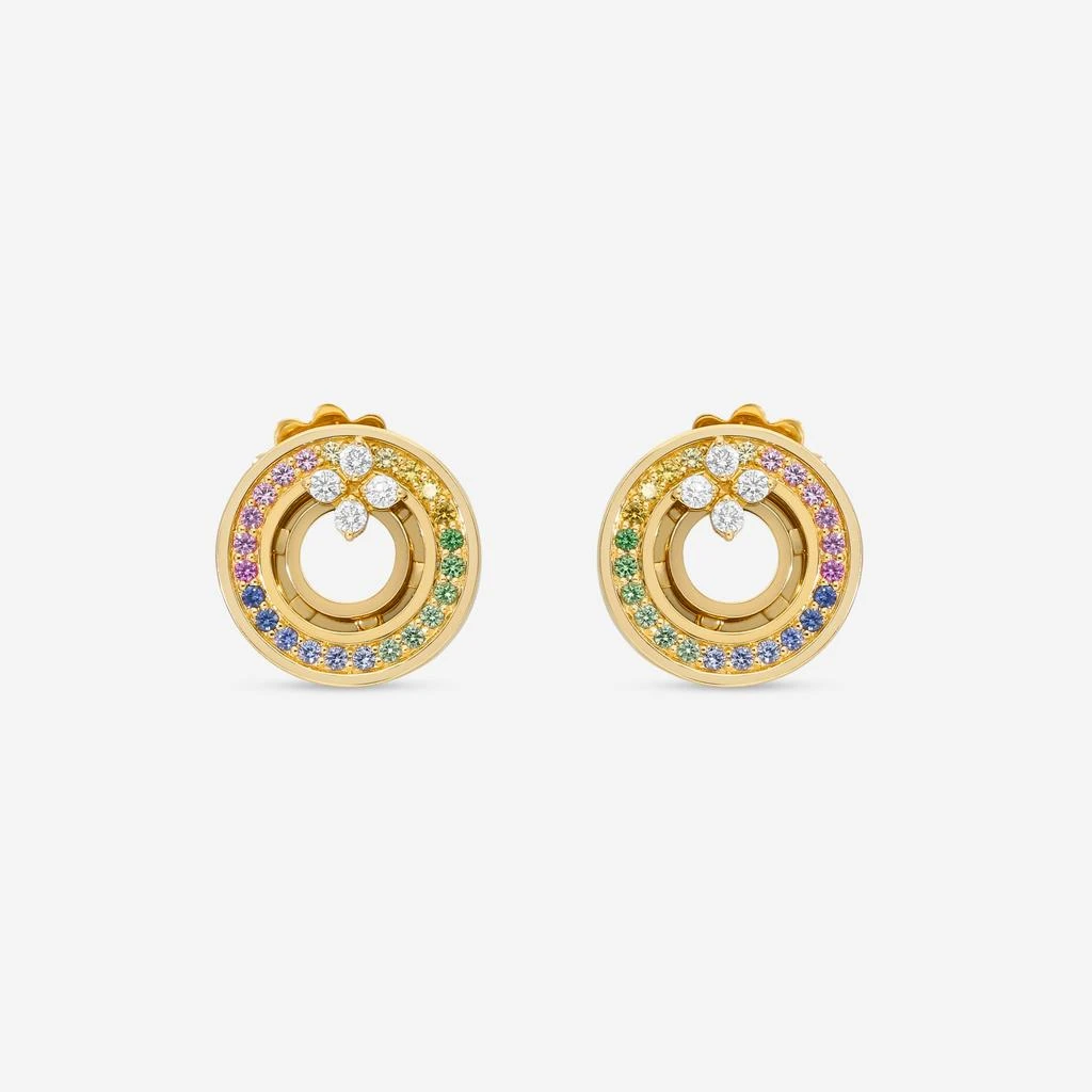 Roberto Coin Roberto Coin Love in Verona 18K Rose Gold Diamond & Rainbow Gemstone Stud Earrings 8883116AXERX 1
