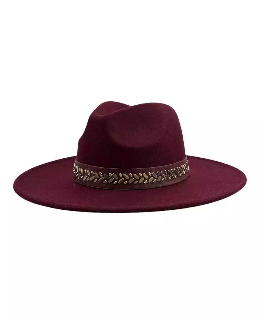 MARCUS ADLER Studded Band Wool Blend Panama Hat 1
